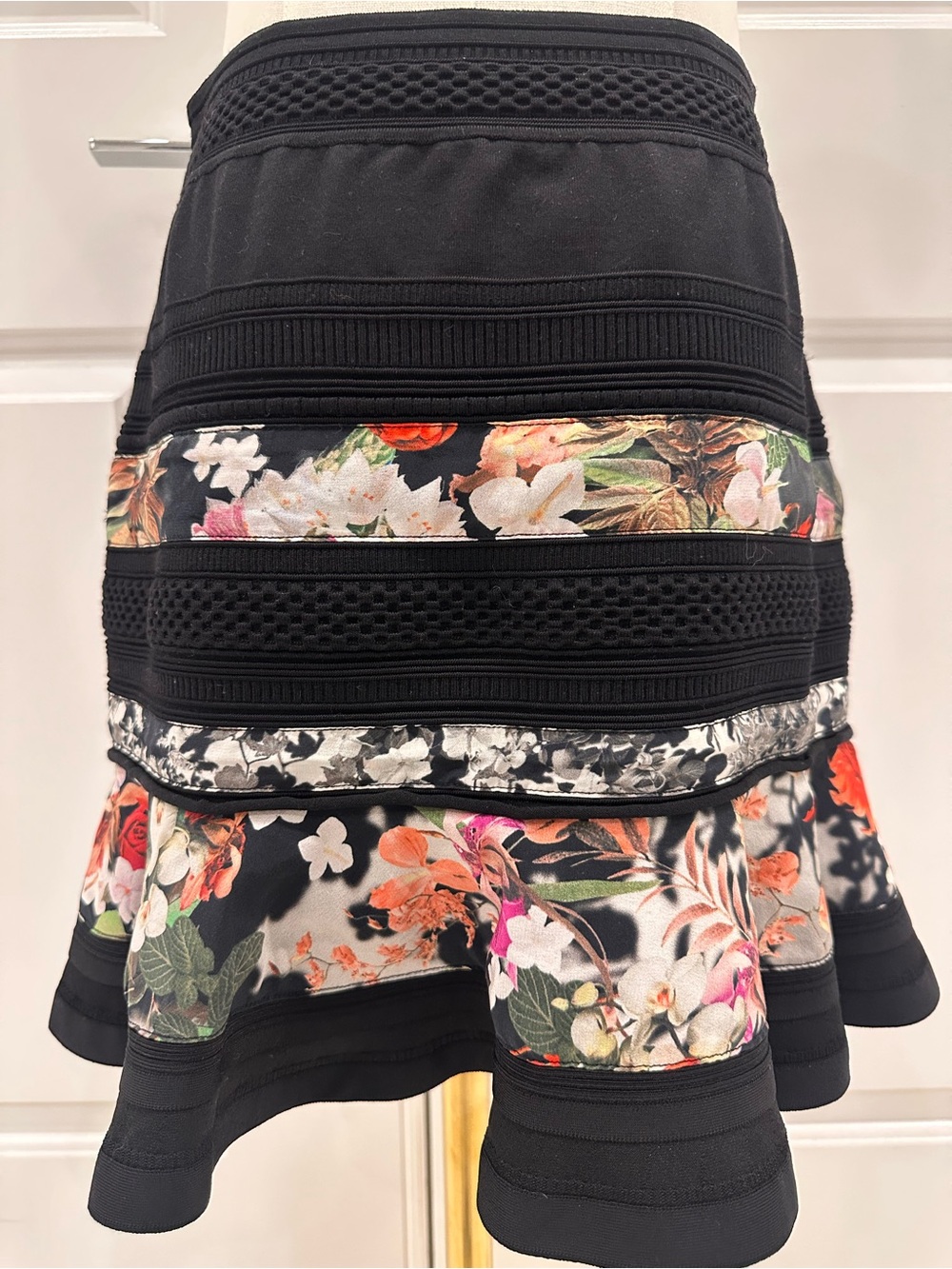 Roberto Cavalli Authentic Vintage Flared Floral Mini Skirt